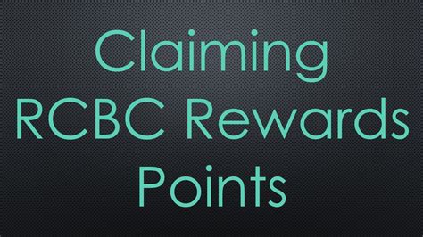 Claiming RCBC Rewards Points .